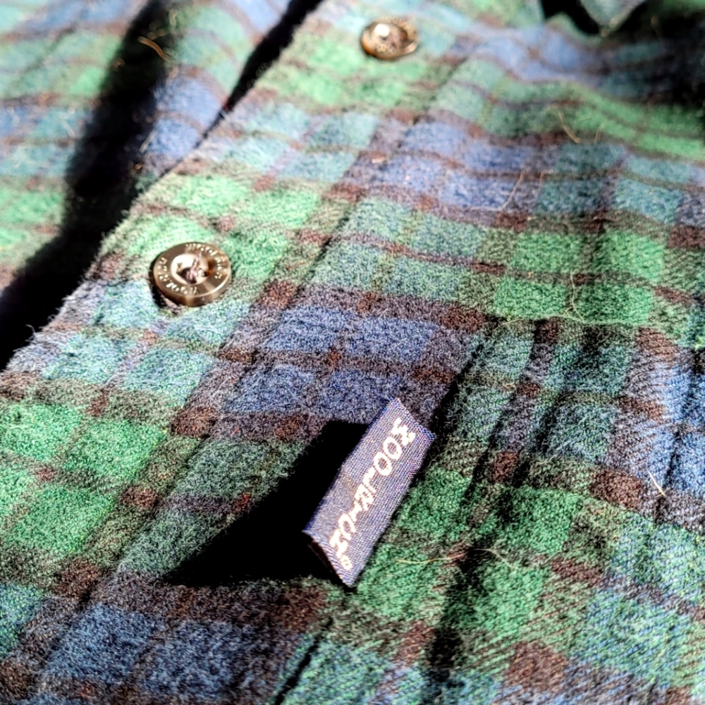Woolrich Flannel Shirt Blue and Green Large
